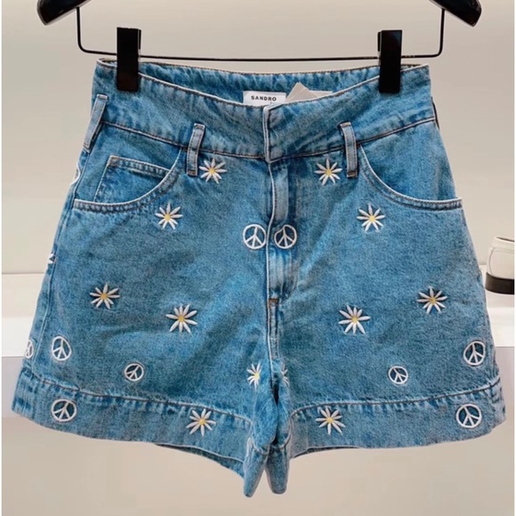 Authentic Sandro Demin Short size 38 NWT - Picture 1 of 6